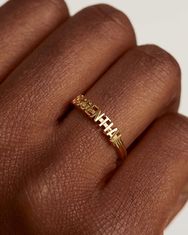 PDPAOLA Eleganten pozlačen prstan ESSENTIAL Gold AN01-608 (Obseg 54 mm)