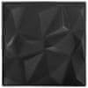 3D stenski paneli 48 kosov 50x50 cm diamantno črni 12 m²