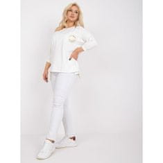 RELEVANCE Ženska bluza asimetričnega kroja plus size CLEMENTINA ecru RV-BZ-7605.27X_384961 Univerzalni