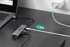 Ugreen USB 3.0 hub, 3xUSB 3.0, 1xRJ45, 1xMikro USB (60812)