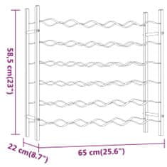 Vidaxl Stojalo za vino za 36 steklenic, belo, kovinsko