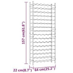 Vidaxl Stojalo za vino za 96 steklenic zlata kovina
