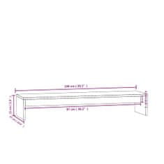 Vidaxl Stojalo za zaslon belo 100x27x15 cm trdna borovina