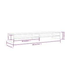 Vidaxl Stojalo za zaslon belo 100x24x13 cm trdna borovina