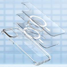 slomart kingxbar pqy crystal series magnetni ovitek za iphone 13 pro case clear (magsafe compatible)