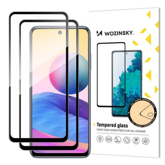 slomart wozinsky set 2x supermočno kaljeno steklo s polnim lepilom za celoten zaslon z ohišjem xiaomi redmi note 10 5g / poco m3 pro black