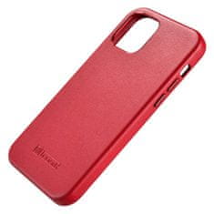 iCARER case leather ovitek iz pravega usnja za iphone 12 pro / iphone 12 rdeč (wmi1216-rd) (združljiv z magsafe)