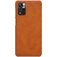 Nillkin ovitek qin case za xiaomi redmi note 11 pro+ (kitajska) / redmi note 11 pro (kitajska) / mi11i hypercharge pokrov za kamero, etui, pokrov z zavihkom rjav