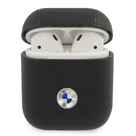 Bmw BMA2SSLBK Ovitek za AirPods black/črnGeniune Leather Silver Logo