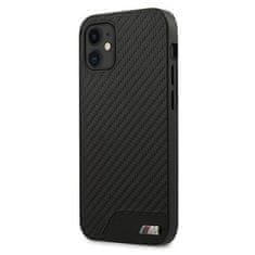 Bmw etui bmhcp12scabbk iphone 12 mini 5,4; črno/črno trdo ohišje m collection pu carbon