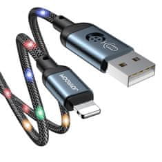 Joyroom robusten kabel USB - Lightning kabel z zvočno odzivno LED osvetlitvijo 2,4 A 1,2 m siv (S-1230N16)