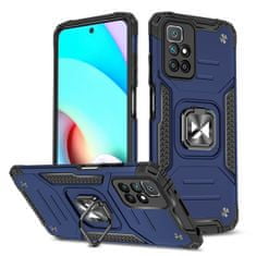 slomart wozinsky ring armor tough hybrid case cover + magnetno držalo za xiaomi redmi note 10 / redmi note 10s moder