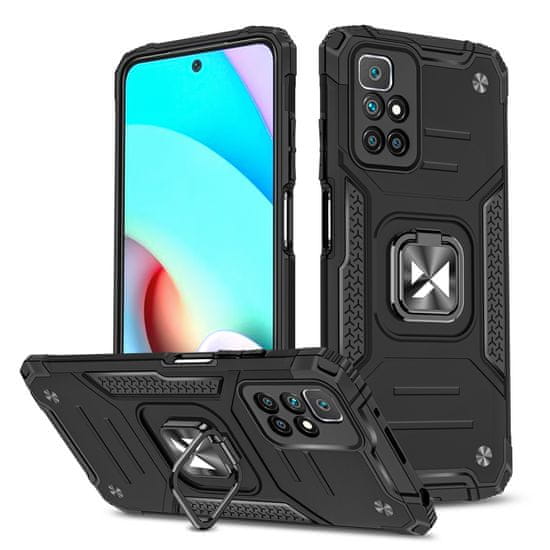 slomart wozinsky ring armor tough hybrid case cover + magnetno držalo za xiaomi redmi note 10 / redmi note 10s črn