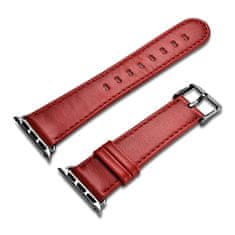 iCARER leather vintage zapestni trak iz pravega usnja za uro 3 38 mm / uro 2 38 mm / uro 1 38 mm rdeč (riw117-rd（38）)