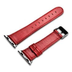 iCARER leather vintage zapestni trak iz pravega usnja za uro 3 38 mm / uro 2 38 mm / uro 1 38 mm rdeč (riw117-rd（38）)