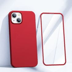 slomart joyroom 360 full case ohišje za iphone 13 zadnja in sprednja stran + kaljeno steklo rdeče (jr-bp927 red)