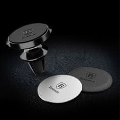 BASEUS Samolepilna kovinska ploščica za magnetna držala za telefon srebrna