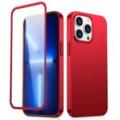 slomart joyroom 360 full case ohišje za iphone 13 pro max zadnja in sprednja stran + kaljeno steklo rdeče (jr-bp928 red)