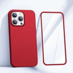 slomart joyroom 360 full case ohišje za iphone 13 pro max zadnja in sprednja stran + kaljeno steklo rdeče (jr-bp928 red)