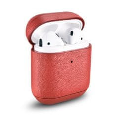 iCARER Leather Nappa etui iz naravnega usnja za AirPods 2 / AirPods 1 rdeče (IAP044-RD)