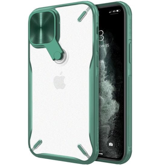 Nillkin cyclops case trpežen ovitek s pokrovom za kamero in zložljivim stojalom iphone 12 pro / iphone 12 green