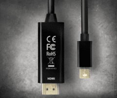 AXAGON DisplayPort 1.2 (M) na HDMI 1.4b (M) kabel, 4K/30Hz, 1,8 m, črn (RVD-HI14C2) - Odprta embalaža