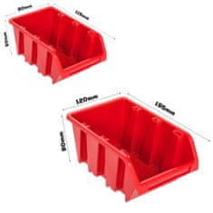 botle Viseča plošča za orodje 58 x 78 cm z 15 kos Škatla stenskih Rdeča in Črna škatle plastika