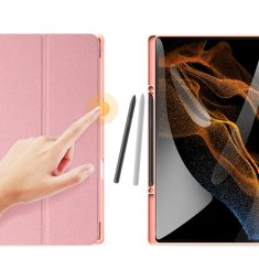 slomart dux ducis domo preklopna torbica za tablični računalnik s funkcijo smart sleep stojalo samsung galaxy tab s8 ultra roza