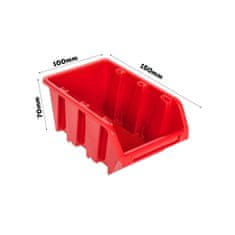 botle Stenska plošča sistema za shranjevanje 58 x 117 cm z 70 kos Škatla viseče Rdeča škatle plastika