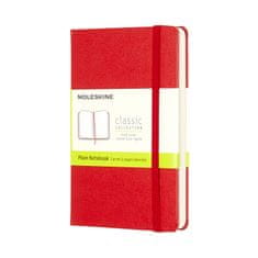 Moleskine žepna beležnica, brezčrtna, trde platnice, rdeča