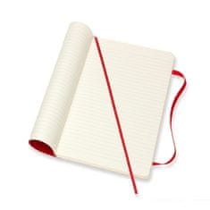 Moleskine beležnica, L, črtna, mehke platnice, rdeča