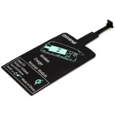 Northix Adapter Qi - sprejemnik za brezžični polnilnik za mikro-USB - črn 