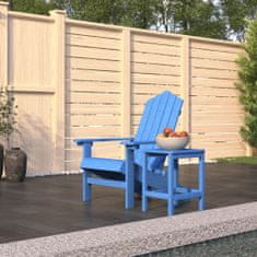 Vidaxl Vrtni stol Adirondack z mizico HDPE aqua moder