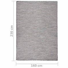 Vidaxl Zunanja preproga ploščato tkanje 160x230 cm rjava in črna