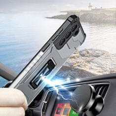 slomart ovitek crystal ring case kickstand tough rugged cover za samsung galaxy s21 5g črn