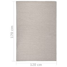 Vidaxl Zunanja preproga ploščato tkanje 120x170 cm taupe