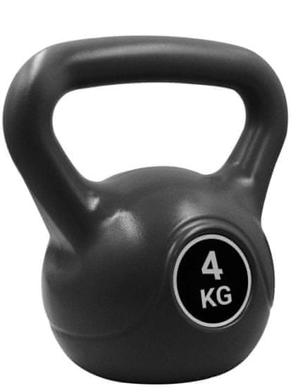 Pure2Improve kettlebell, 4 kg, črn