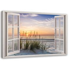 shumee Slika na platnu, Pogled z okna na plažo - 120x80