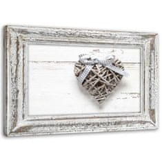 shumee Slika, Pleteno srce z leseno pentljo - 100x70