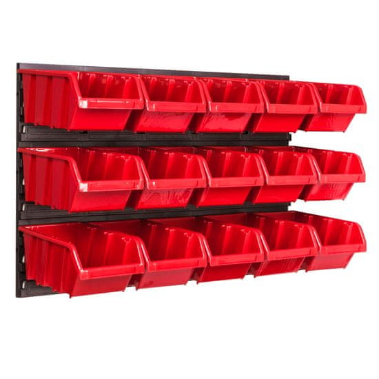 botle Viseča plošča za orodje 58 x 39 cm z 15 kos Škatla stenskih Rdeča škatle Sistem za shranjevanje