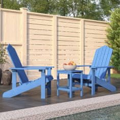 Vidaxl Vrtna stola Adirondack z mizico HDPE aqua modra