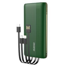 slomart dudao k4pro powerbank z vgrajenimi kabli 10000mah z vodenim zaslonom zelena