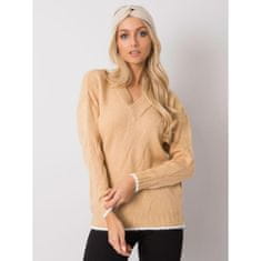 RUE PARIS Ženski pulover s kapuco RUE PARIS Girona beige ASM-SW-7433.96_380130 Univerzalni