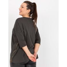 RELEVANCE Ženska bluza 3/4 rokav plus size MAGDALEN khaki RV-BZ-7741.43P_386882 Univerzalni