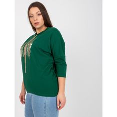 RELEVANCE Ženska bluza 3/4 rokav plus size MAYA temno zelena RV-BZ-7590.47P_386904 Univerzalni