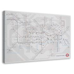 shumee Slika na platnu, Londonsko podzemlje - načrt proge metroja - 100x70