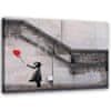 Slika na platnu, Mural Banksy Girl with a Balloon - 100x70