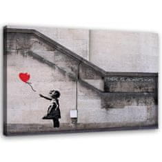 shumee Slika na platnu, Mural Banksy Girl with a Balloon - 100x70