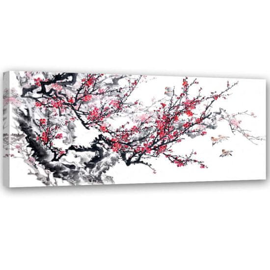 shumee Slika na platnu, cvetovi japonske češnje - 150x50