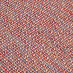 Vidaxl Zunanja preproga ploščato tkanje 80x250 cm rdeča